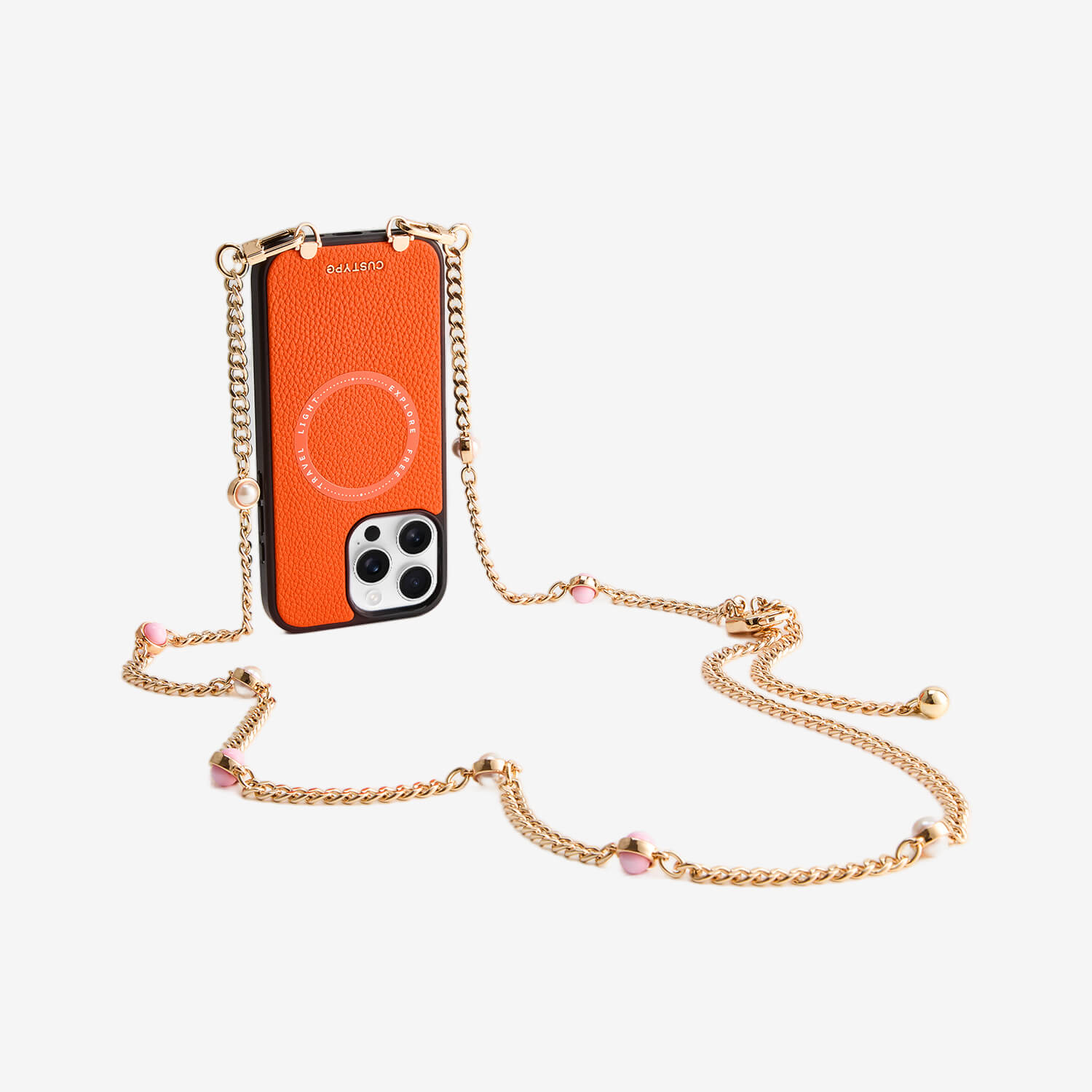 Sleek Design Kit- Magnetic Phone Case with Pearl Chain