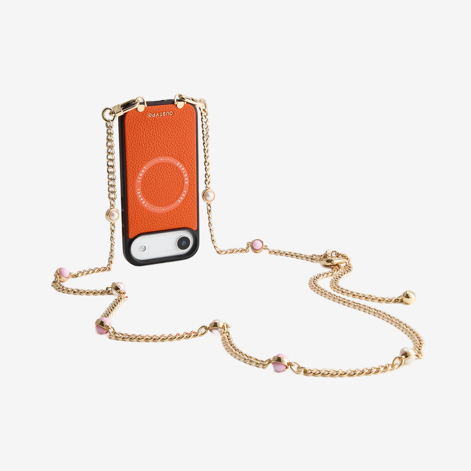Sleek Design Kit- Magnetic Phone Case with Pearl Chain