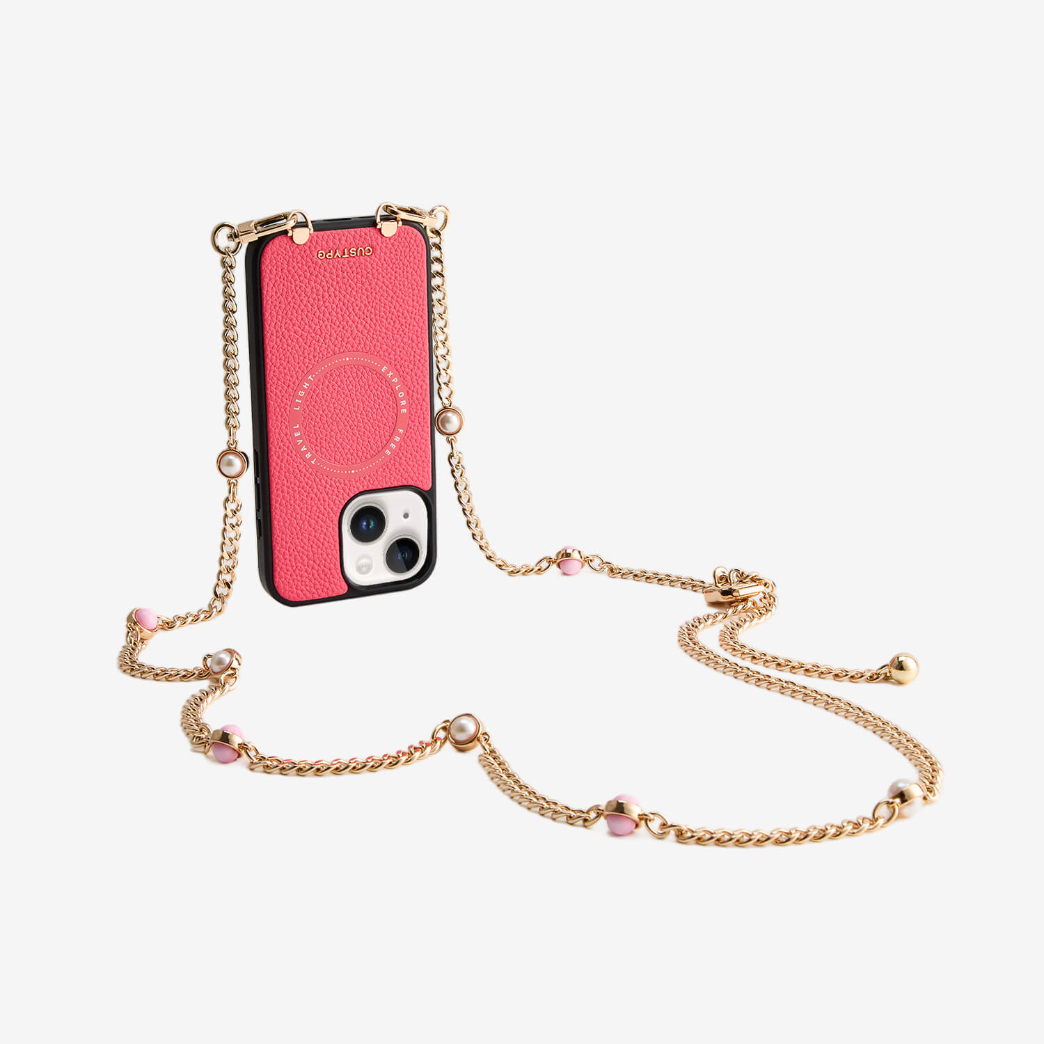 Sleek Design Kit- Magnetic Phone Case with Pearl Chain