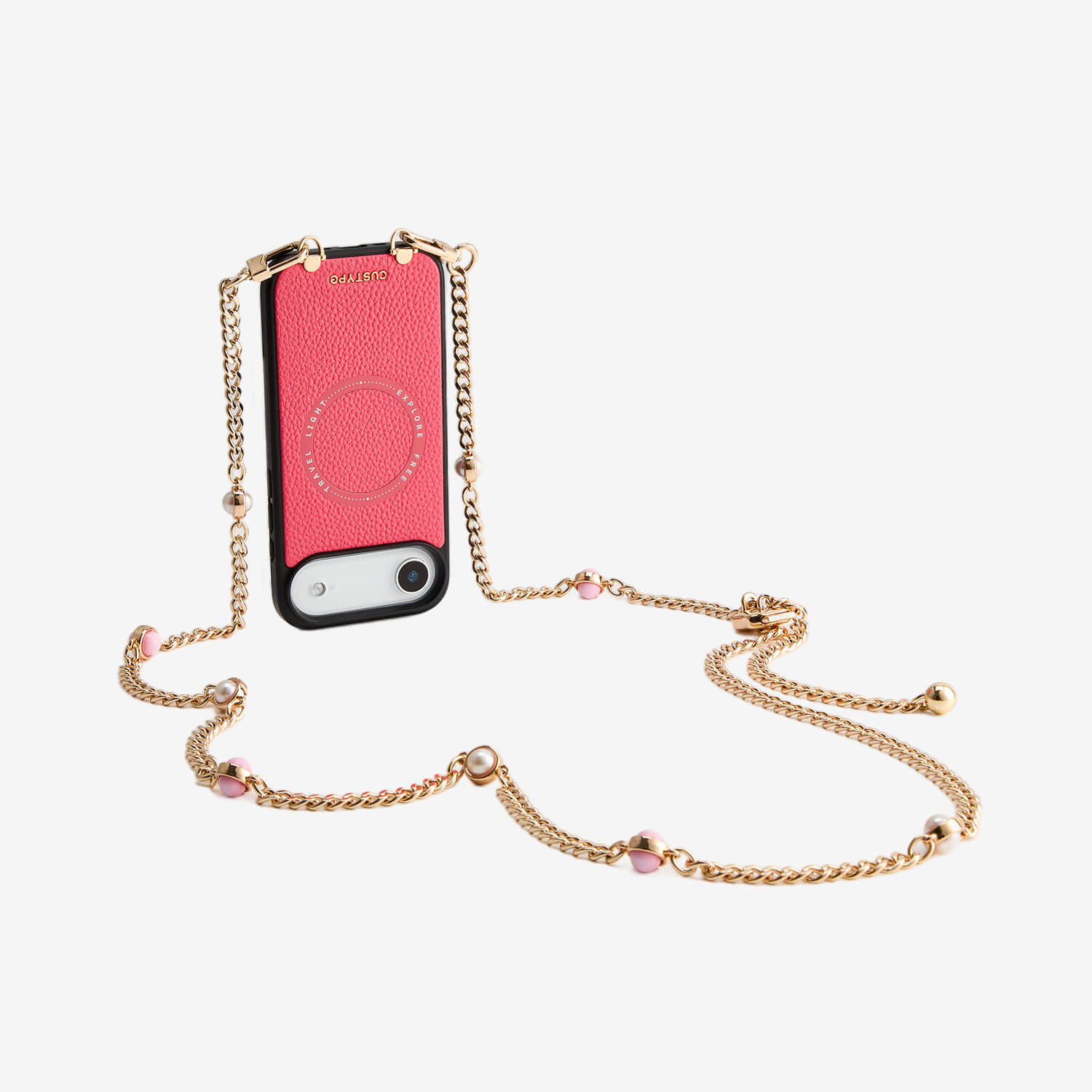 Sleek Design Kit- Magnetic Phone Case with Pearl Chain