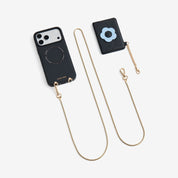 Slim Metal Chain- Magnetic Crossbody Phone Case with Card Holder