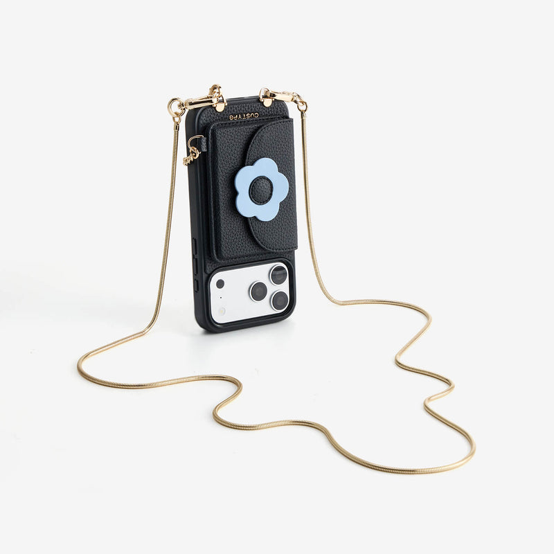 Slim Metal Chain- Magnetic Crossbody Phone Case with Card Holder