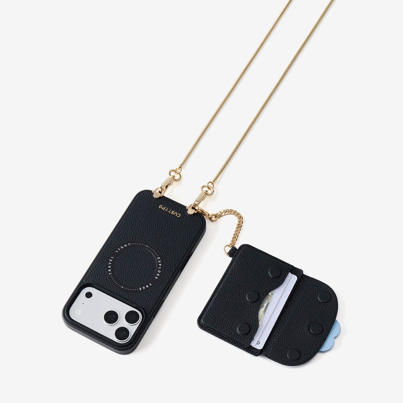 Slim Metal Chain- Magnetic Crossbody Phone Case with Card Holder