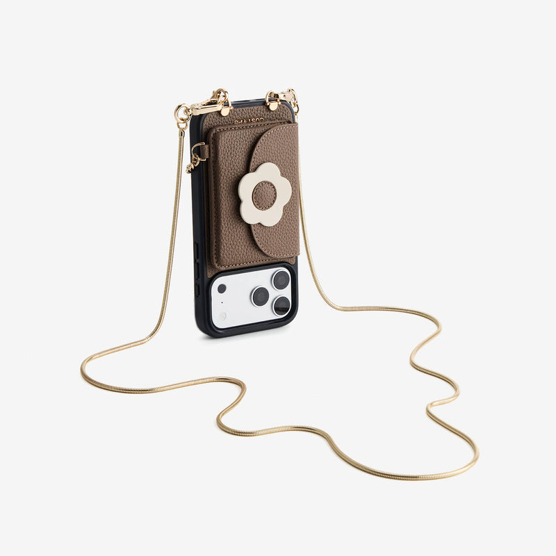 Slim Metal Chain- Magnetic Crossbody Phone Case with Card Holder