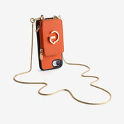 スリムメタルチェーン - 取り外し可能マグネットウォレットスマホケース｜ストラップ付き