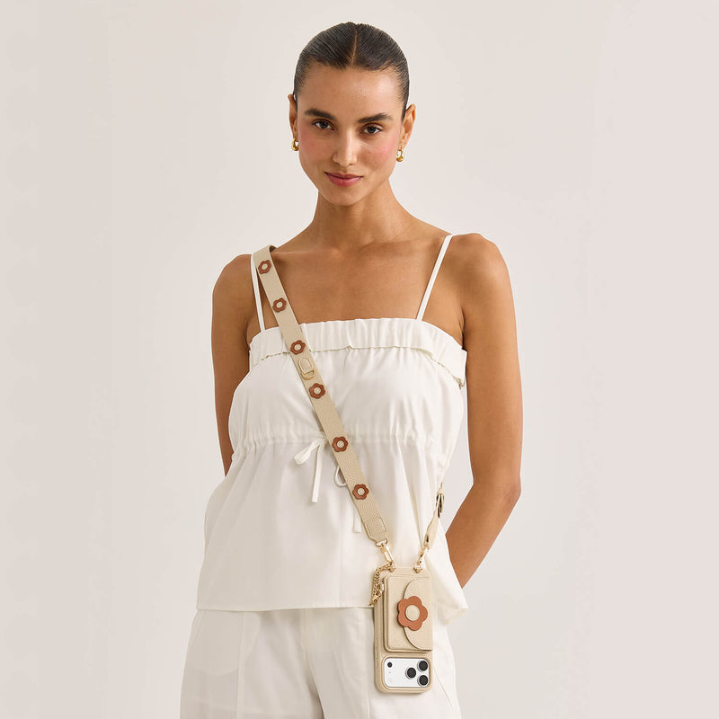Unity Style- Slim Wallet Phone Case with Floral Crossbody Strap