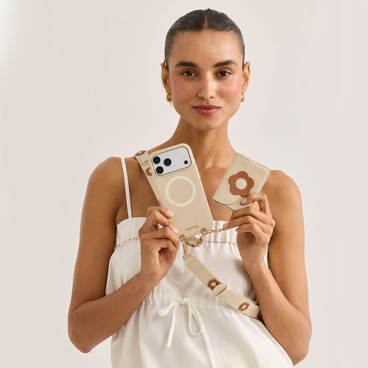 Unity Style- Slim Wallet Phone Case with Floral Crossbody Strap
