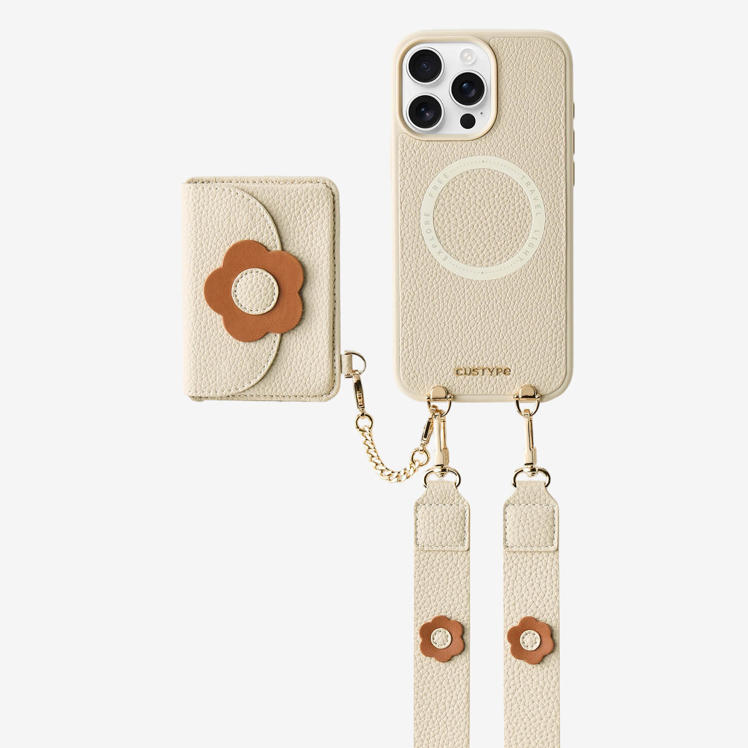 Unity Style- Slim Wallet Phone Case with Floral Crossbody Strap