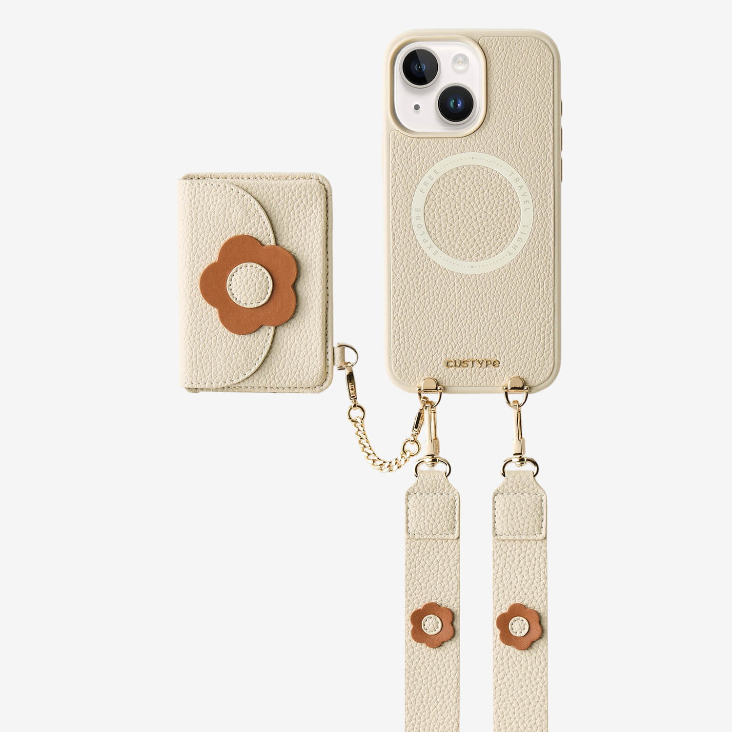 Unity Style- Slim Wallet Phone Case with Floral Crossbody Strap