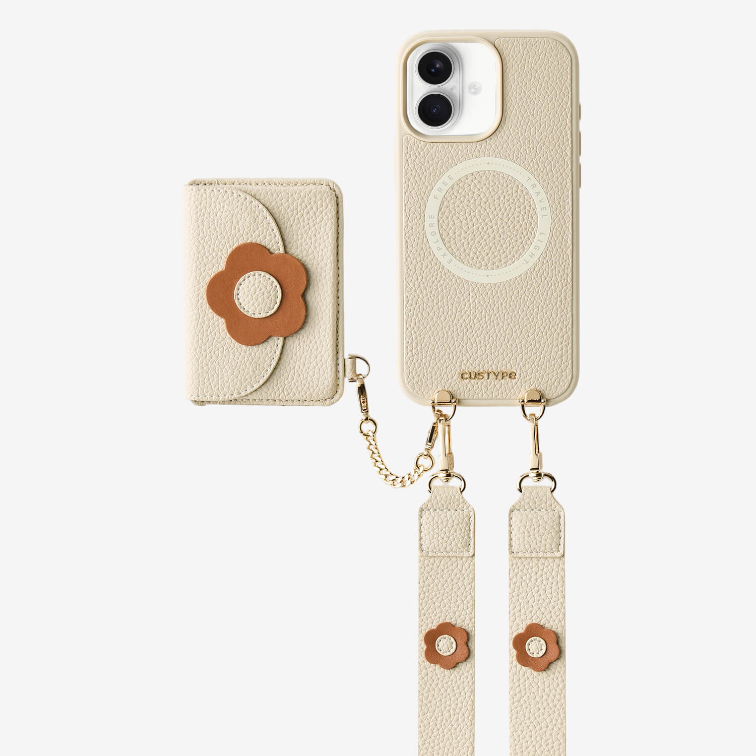 Unity Style- Slim Wallet Phone Case with Floral Crossbody Strap