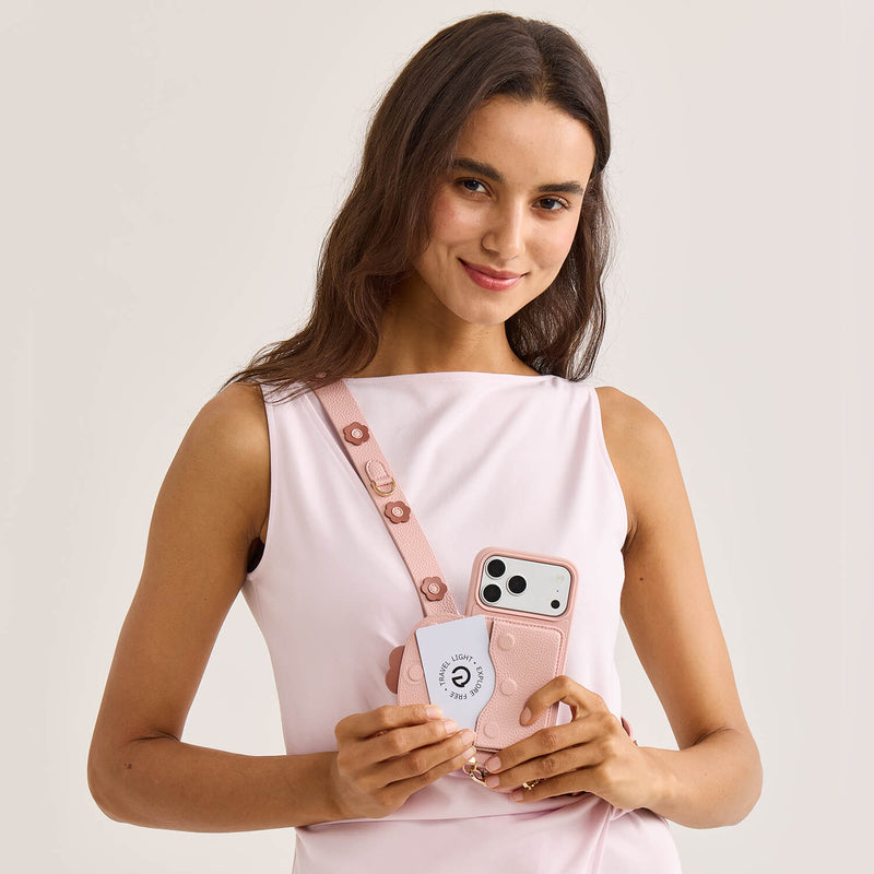 Unity Style- Slim Wallet Phone Case with Floral Crossbody Strap