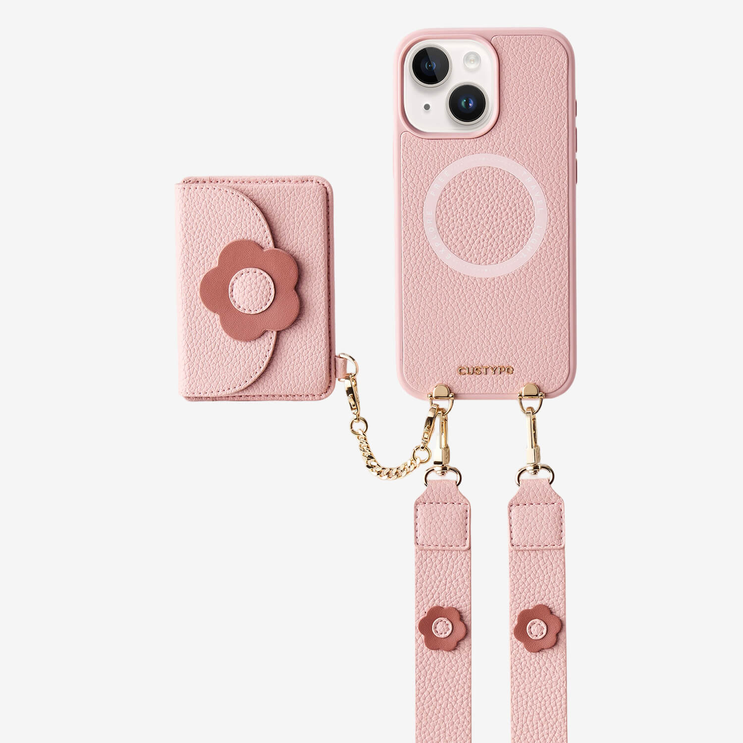 Unity Style- Slim Wallet Phone Case with Floral Crossbody Strap