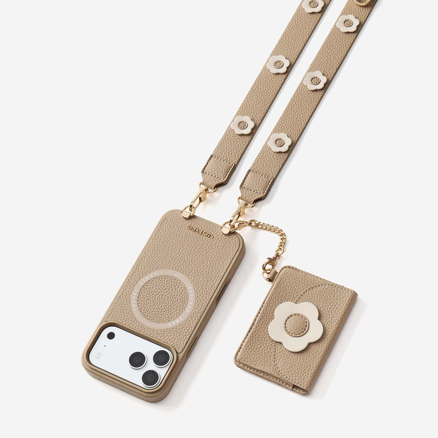 Unity Style- Slim Wallet Phone Case with Floral Crossbody Strap