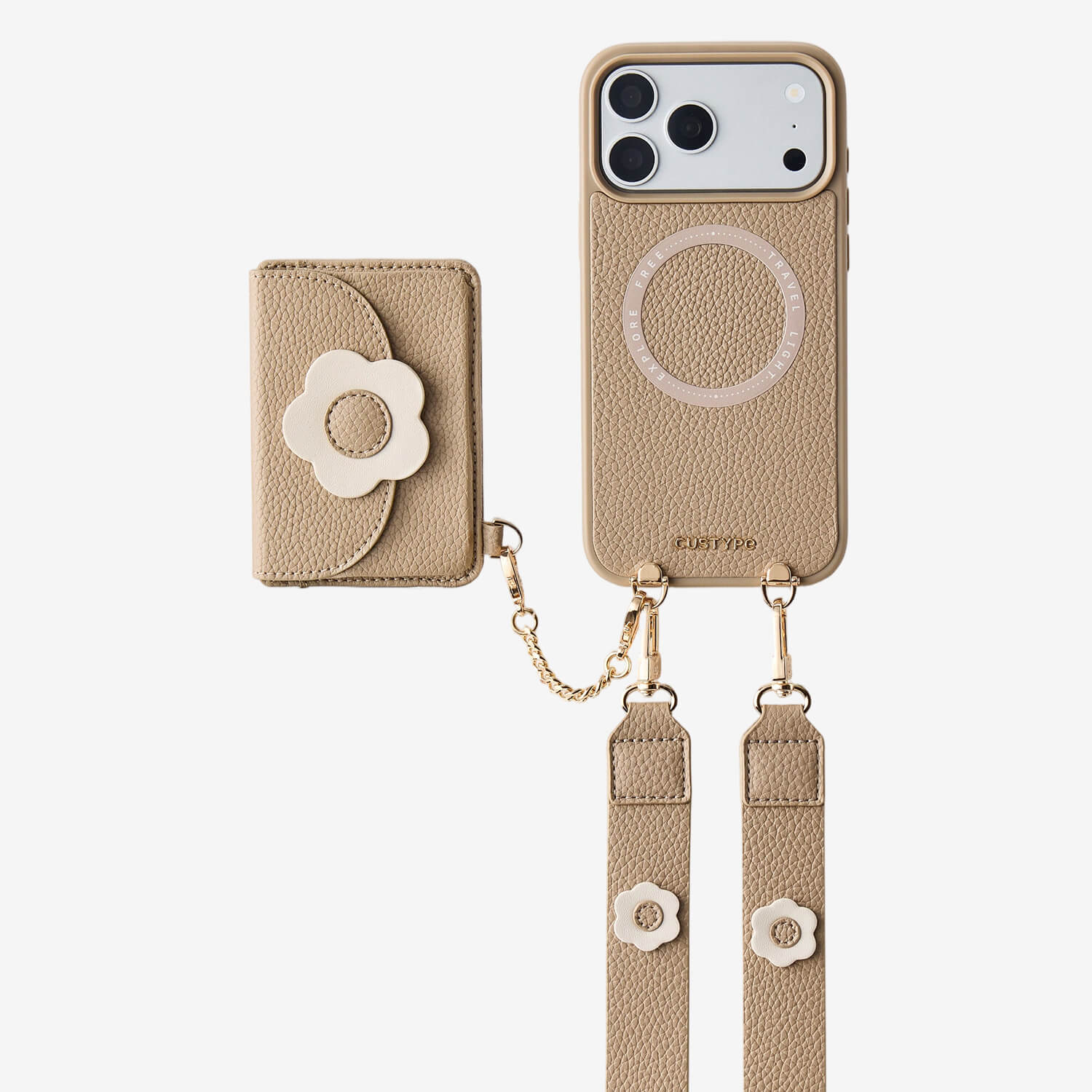 Unity Style- Slim Wallet Phone Case with Floral Crossbody Strap