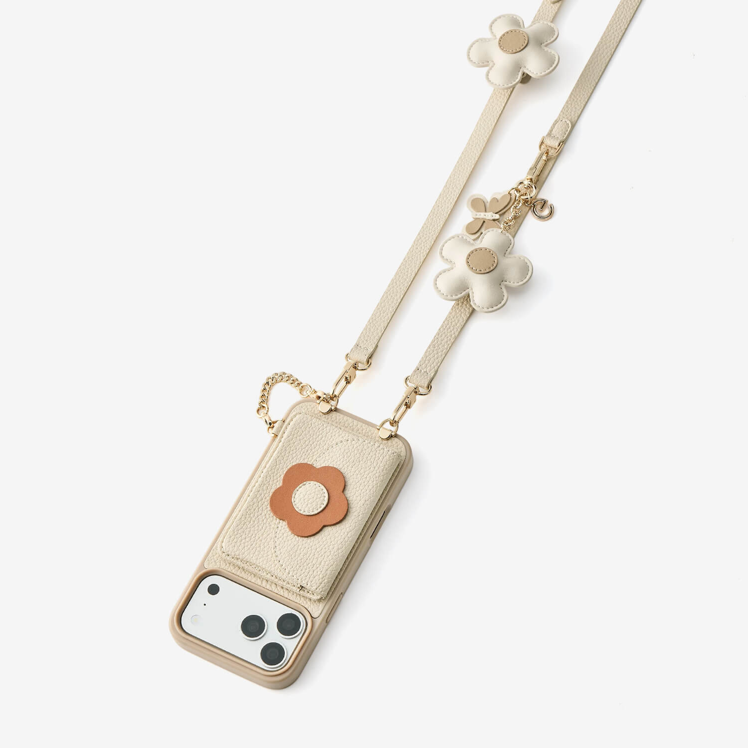 Bloom Pal- Slim Wallet Phone Case with Flower Charm & Strap
