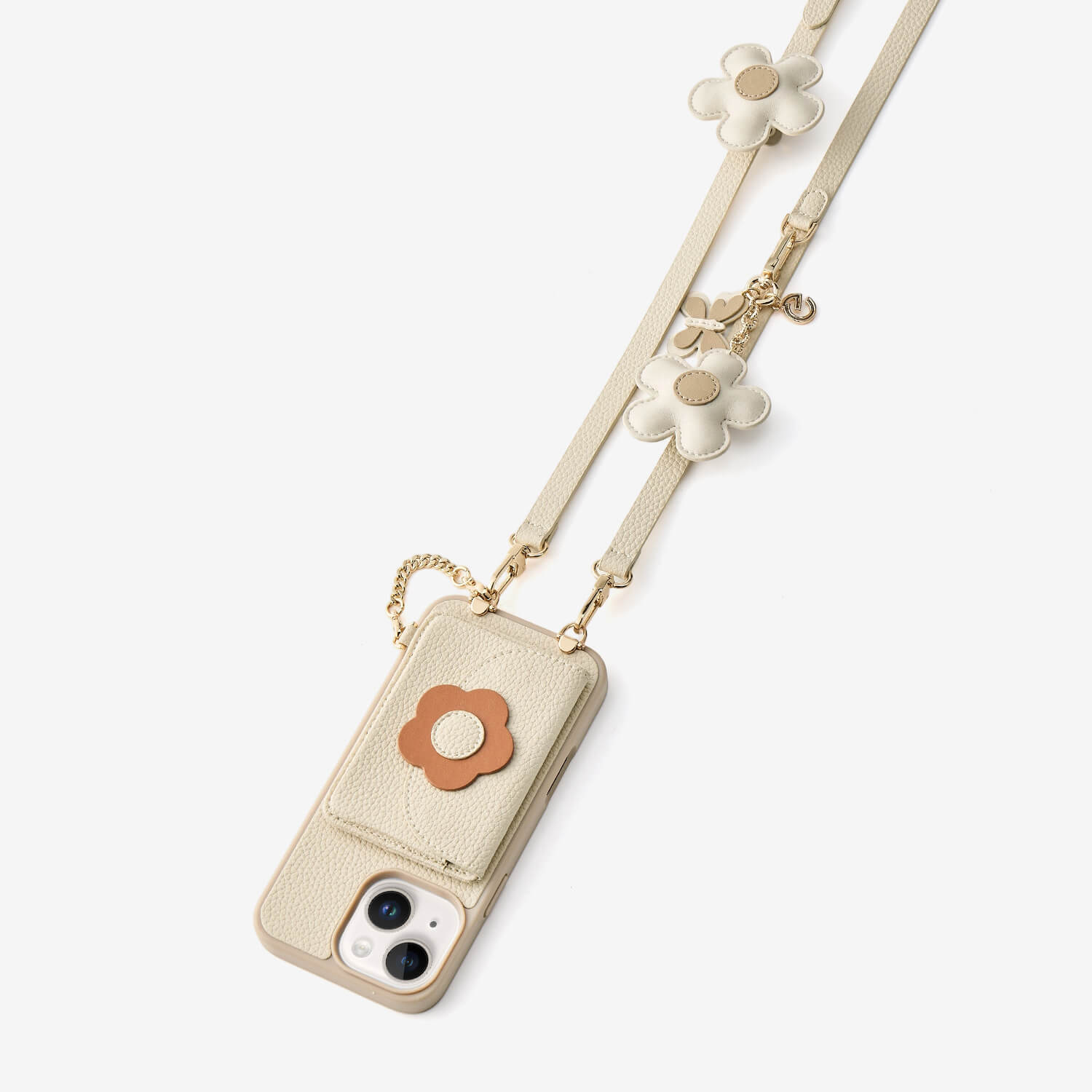 Bloom Pal- Slim Wallet Phone Case with Flower Charm & Strap