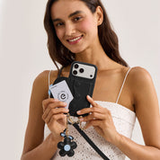 Bloom Pal- Slim Wallet Phone Case with Flower Charm & Strap