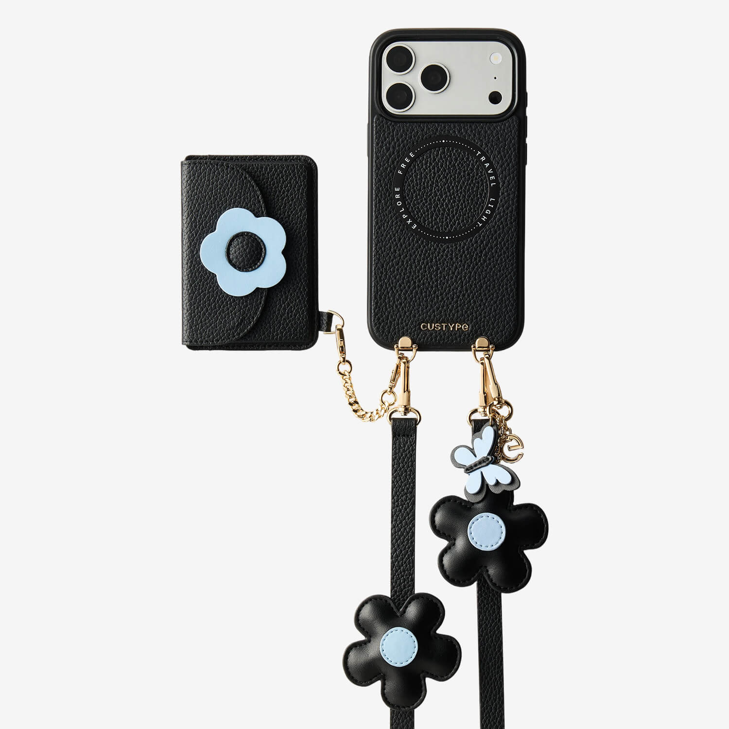 Bloom Pal- Slim Wallet Phone Case with Flower Charm & Strap