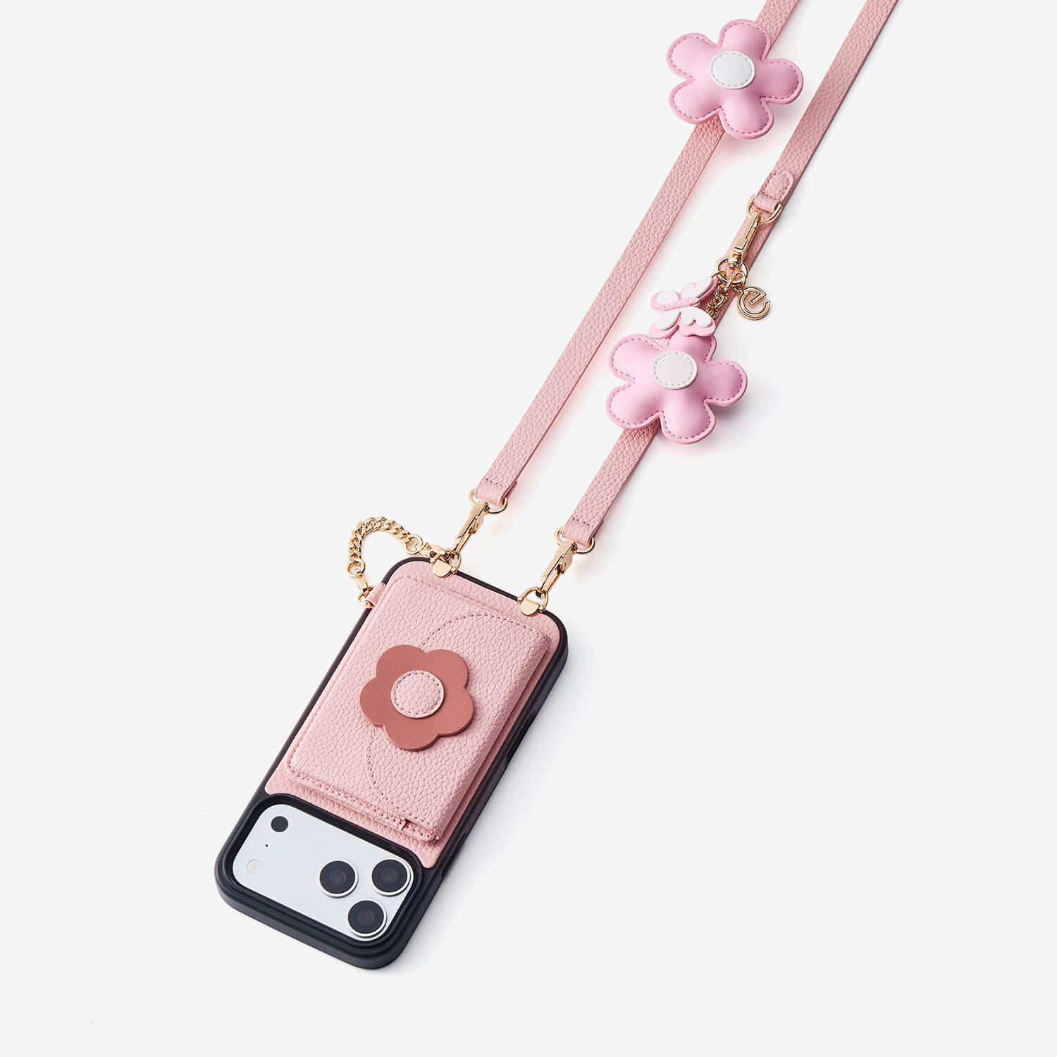 Bloom Pal- Slim Wallet Phone Case with Flower Charm & Strap