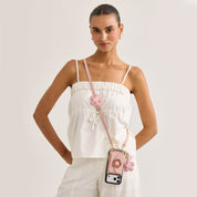 Bloom Pal- Slim Wallet Phone Case with Flower Charm & Strap