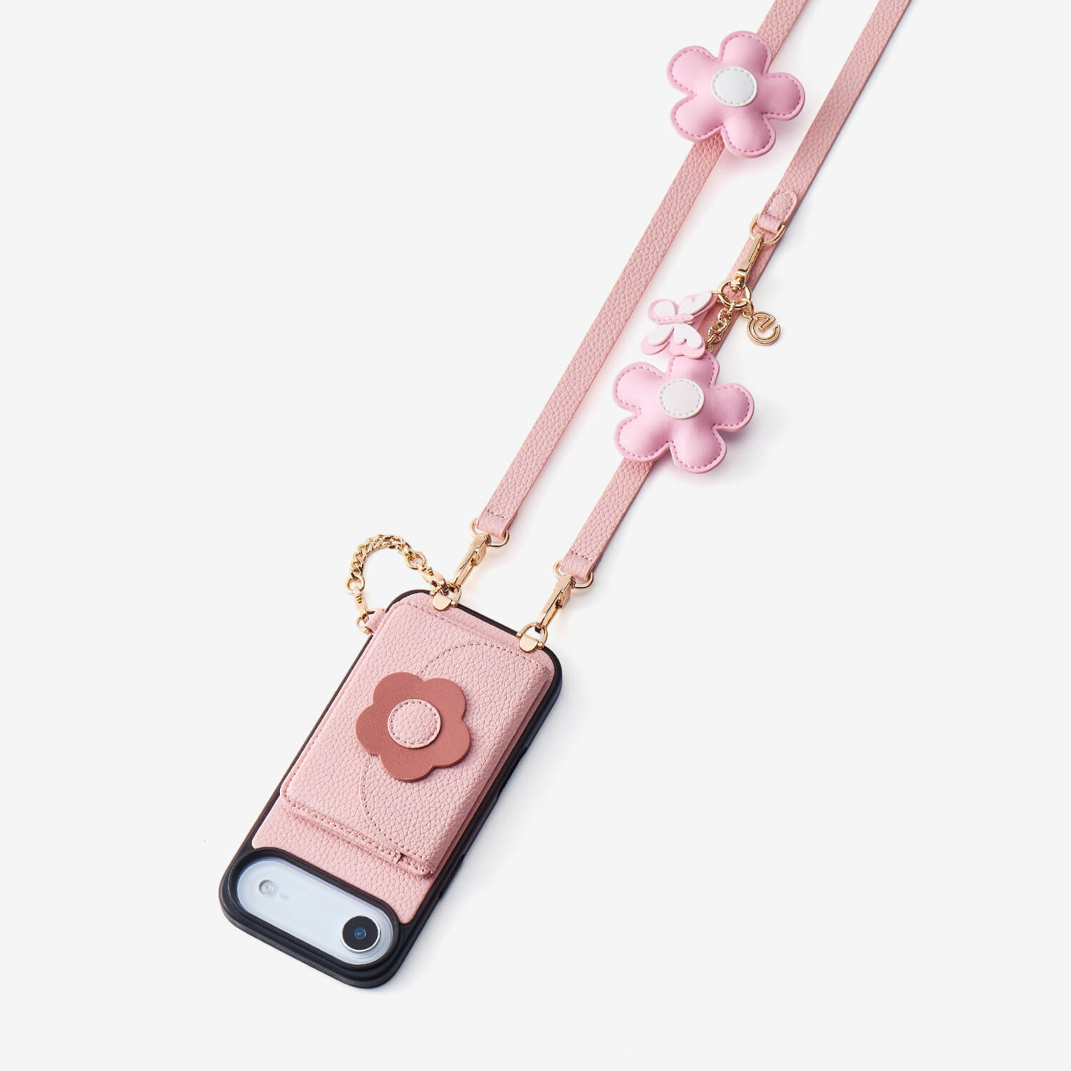 Bloom Pal- Slim Wallet Phone Case with Flower Charm & Strap