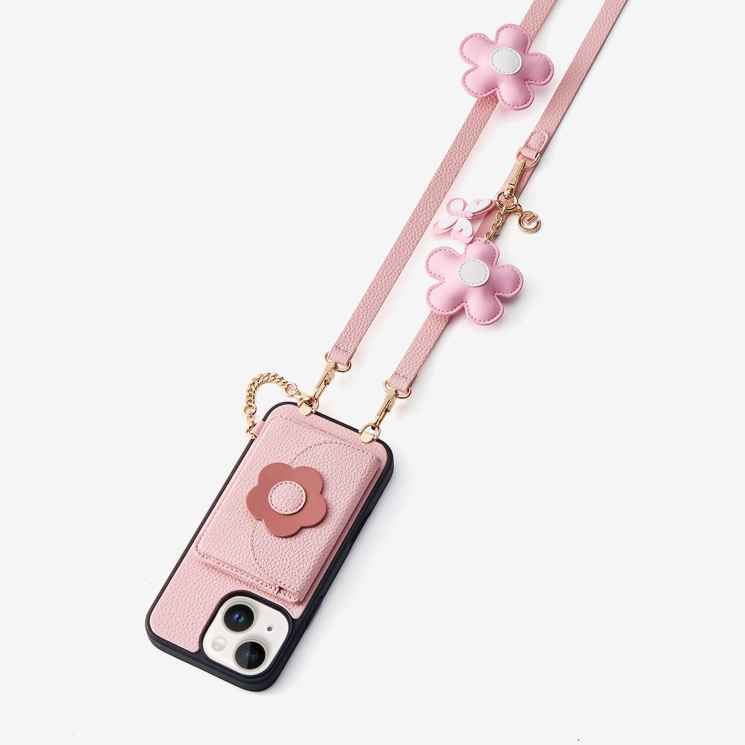 Bloom Pal- Slim Wallet Phone Case with Flower Charm & Strap
