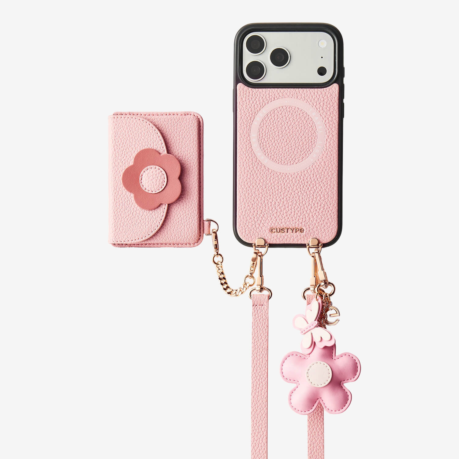Bloom Pal- Slim Wallet Phone Case with Flower Charm & Strap