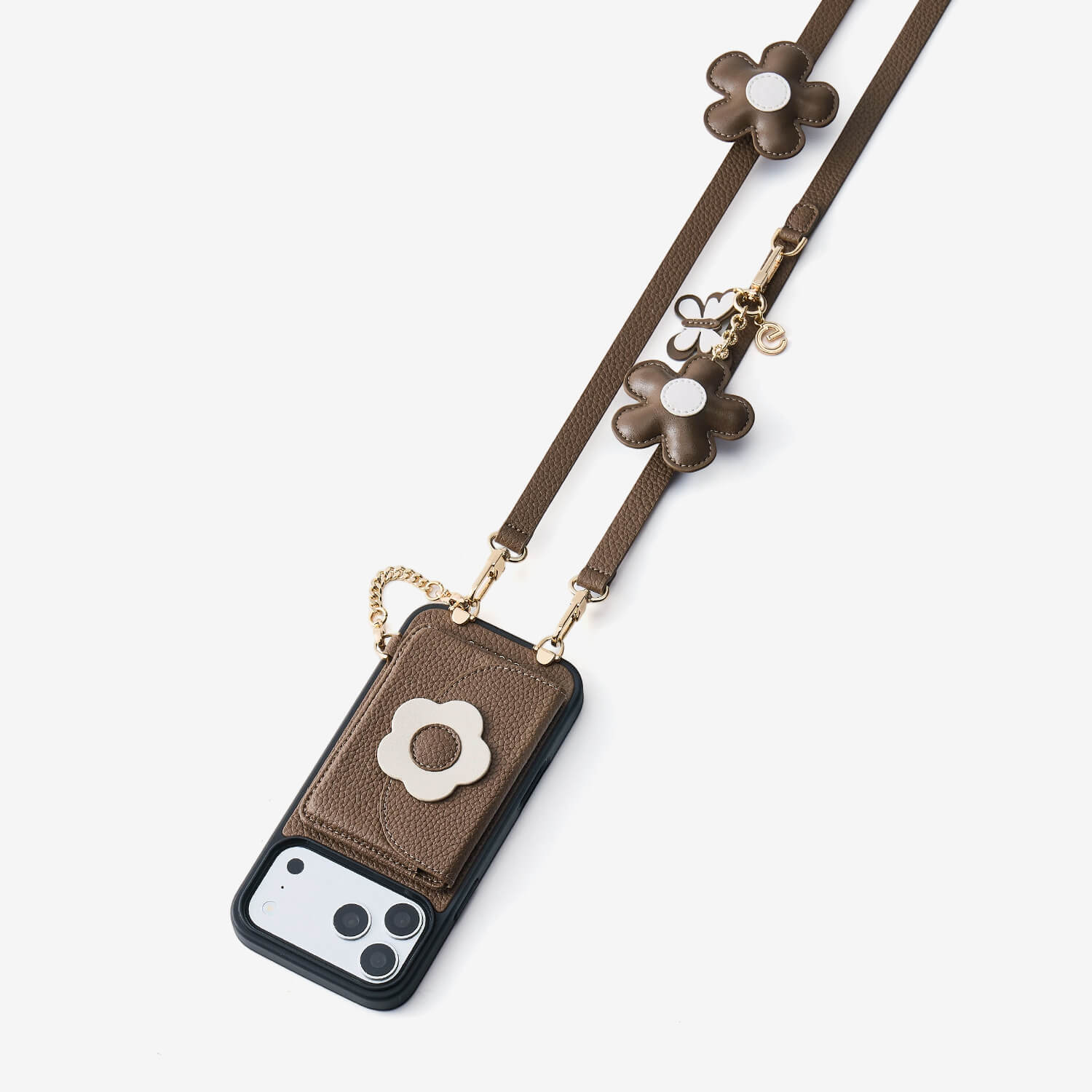 Bloom Pal- Slim Wallet Phone Case with Flower Charm & Strap