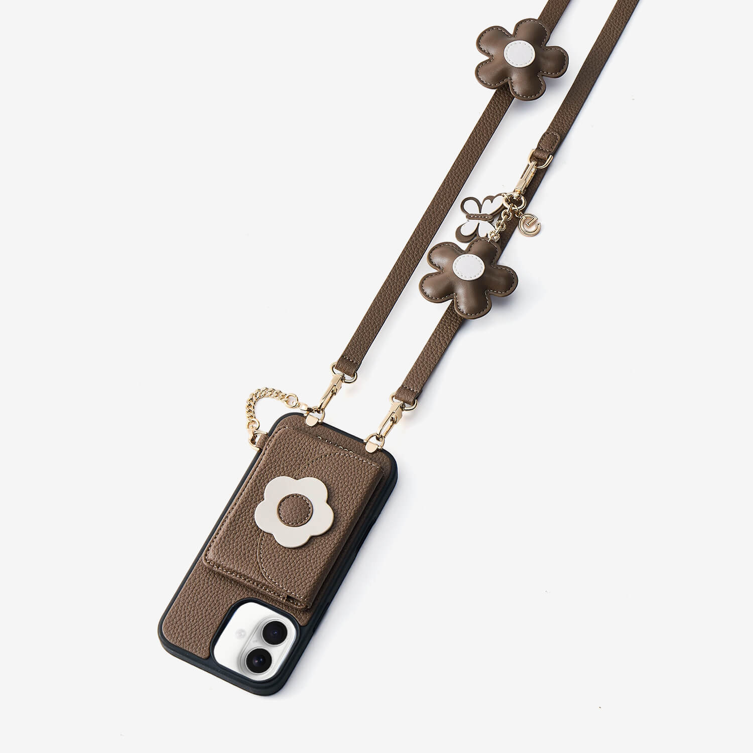 Bloom Pal- Slim Wallet Phone Case with Flower Charm & Strap