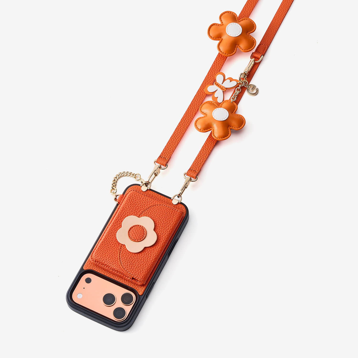 Bloom Pal- Slim Wallet Phone Case with Flower Charm & Strap