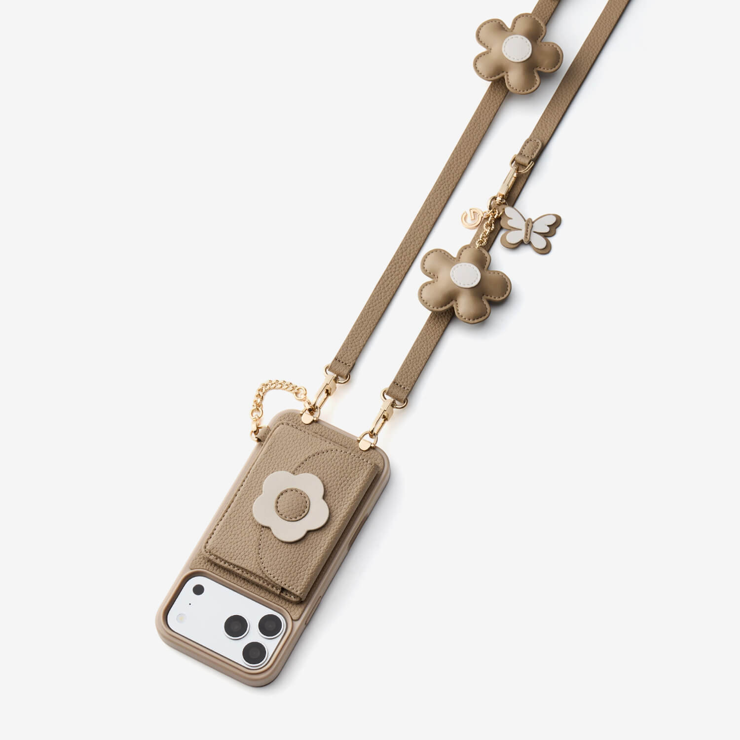 Bloom Pal- Slim Wallet Phone Case with Flower Charm & Strap