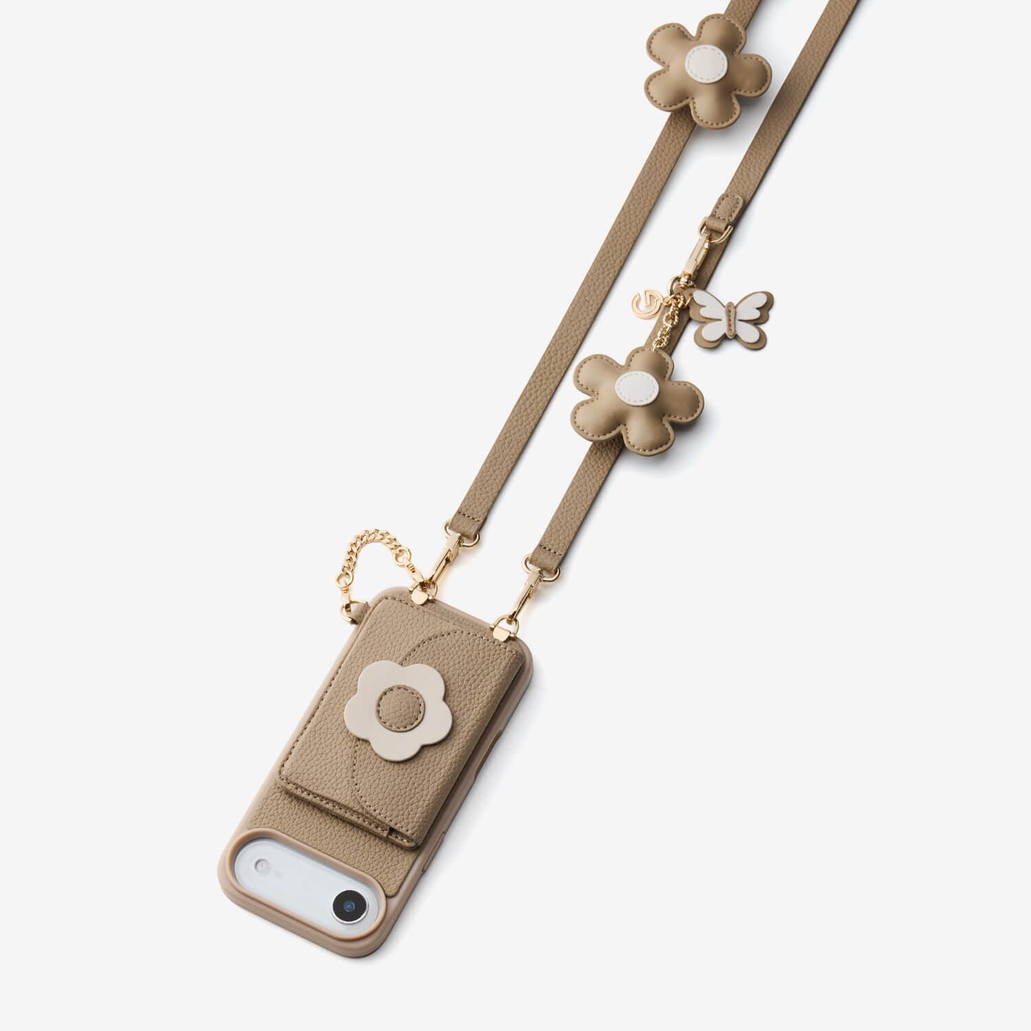 Bloom Pal- Slim Wallet Phone Case with Flower Charm & Strap