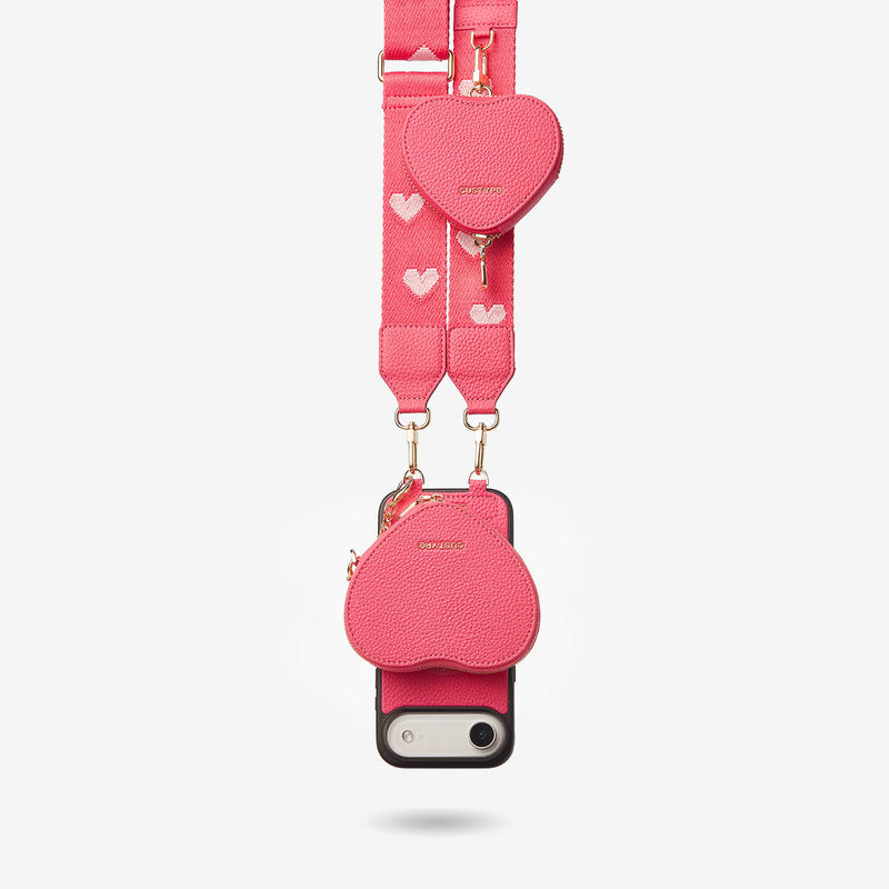 Heart Airpod Kit- Sling iPhone Case with Magnetic Heart Pouch-Mobile Phone Cases-DETACHABLE WALLET & PHONE POUCH