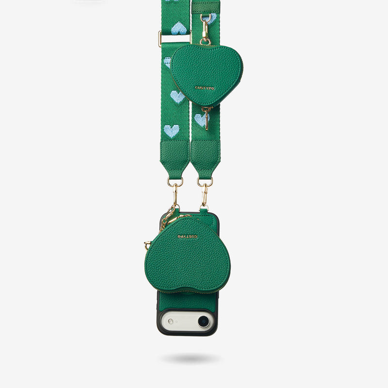 Heart Airpod Kit- Sling iPhone Case with Magnetic Heart Pouch-Mobile Phone Cases-DETACHABLE WALLET & PHONE POUCH