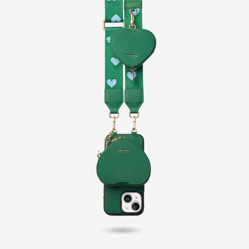 Heart Airpod Kit- Sling iPhone Case with Magnetic Heart Pouch-Mobile Phone Cases-DETACHABLE WALLET & PHONE POUCH