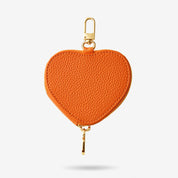 Heart Airpod Pouch with Zipper-AirPods case-Lychee Pattern Leather Mini Zip Pouch