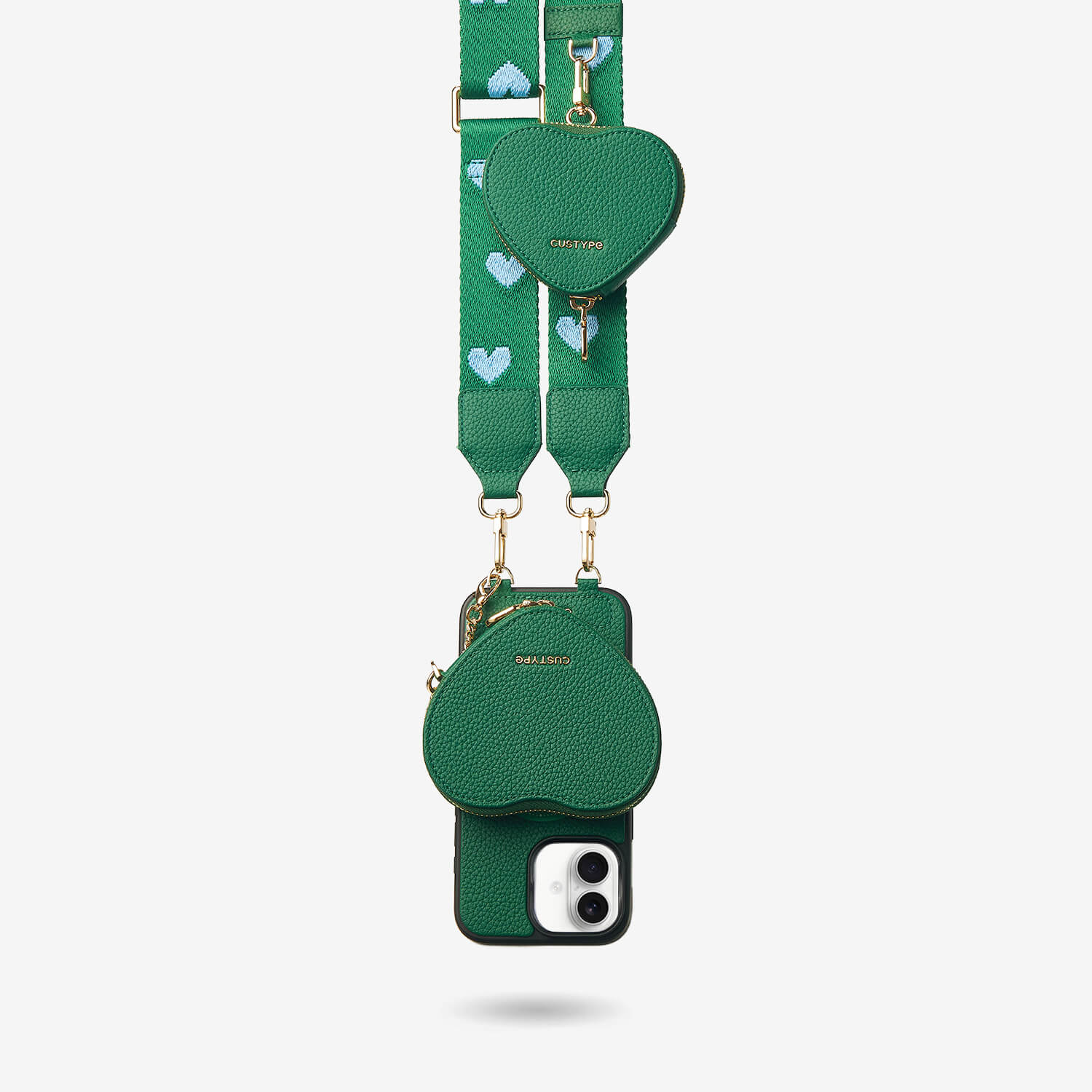 Heart Airpod Kit- Sling iPhone Case with Magnetic Heart Pouch-Mobile Phone Cases-DETACHABLE WALLET & PHONE POUCH