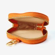 Heart Airpod Pouch with Zipper-AirPods case-Lychee Pattern Leather Mini Zip Pouch