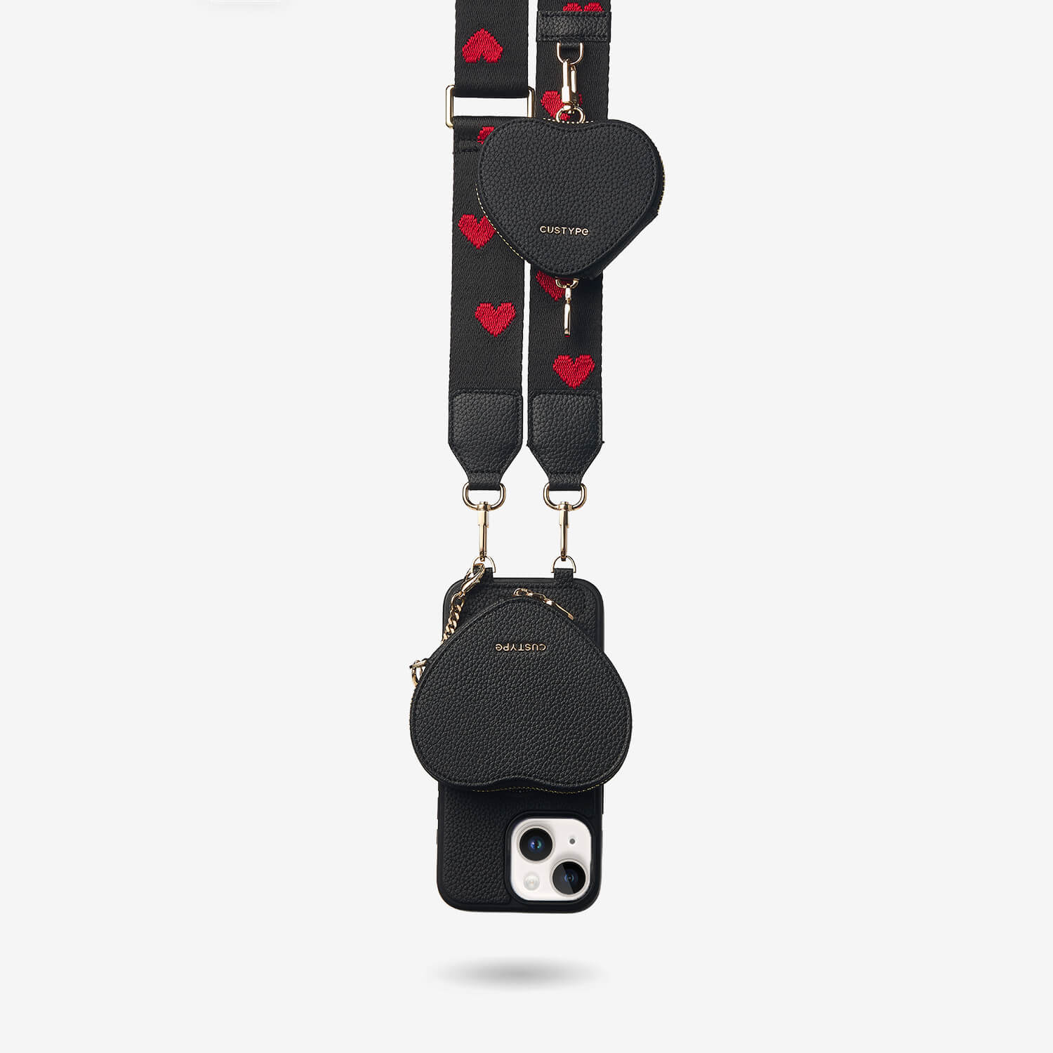 Heart Airpod Kit- iPhone Crossbody Case with Magnet & Airpods Pouch-Mobile Phone Cases-DETACHABLE WALLET & PHONE POUCH