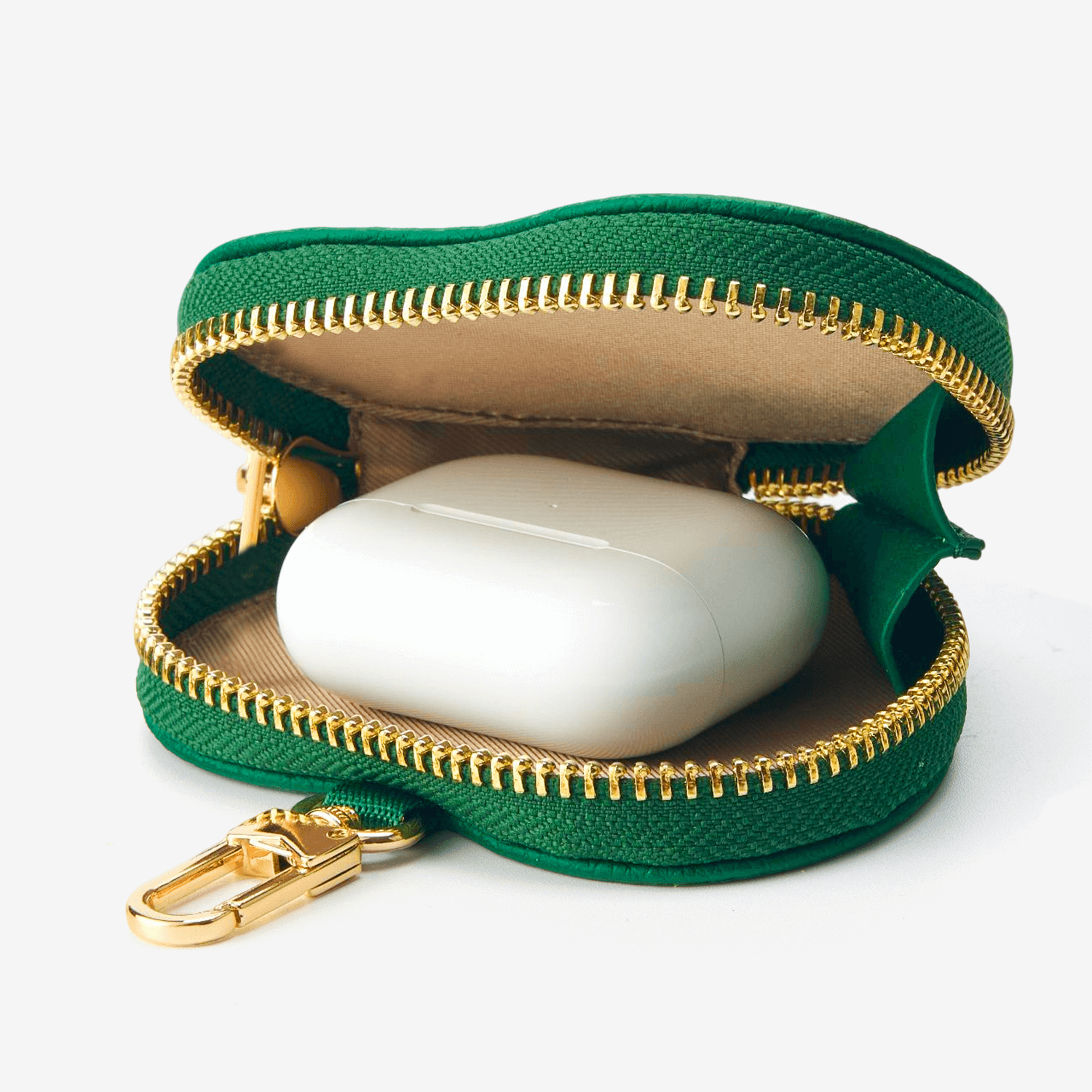 Heart Airpod Pouch with Zipper-AirPods case-Lychee Pattern Leather Mini Zip Pouch