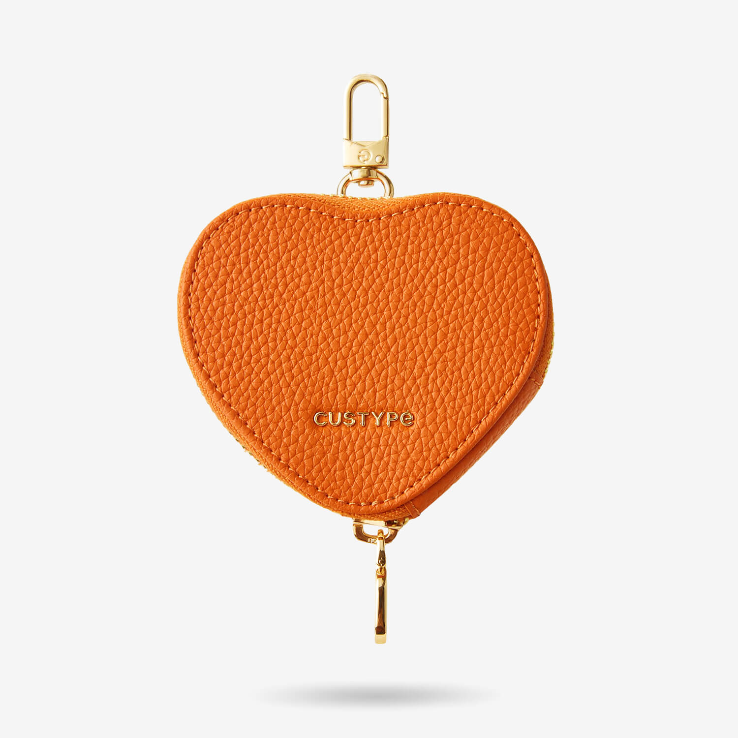 Heart Airpod Pouch with Zipper-AirPods case-Lychee Pattern Leather Mini Zip Pouch