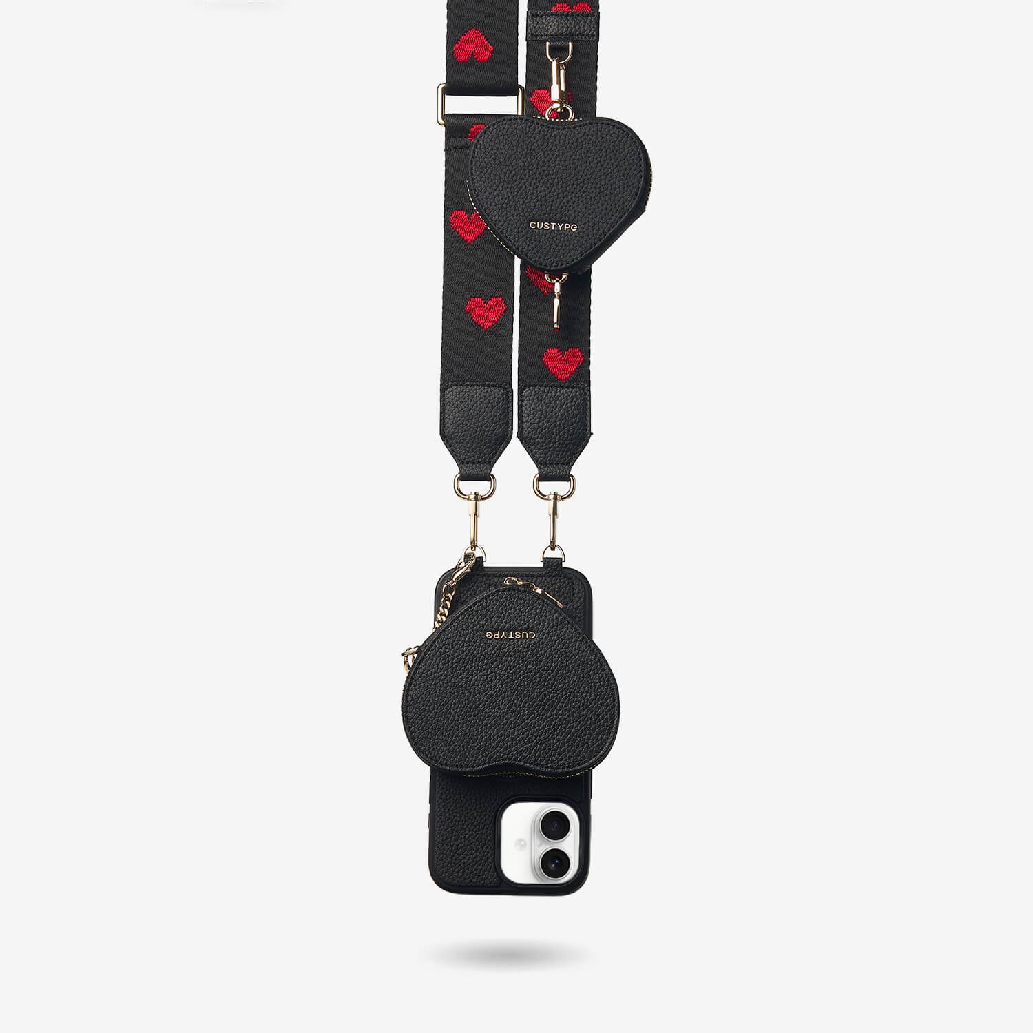 Heart Airpod Kit- iPhone Crossbody Case with Magnet & Airpods Pouch-Mobile Phone Cases-DETACHABLE WALLET & PHONE POUCH