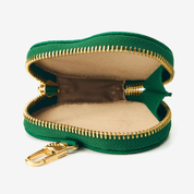 Heart Airpod Pouch with Zipper-AirPods case-Lychee Pattern Leather Mini Zip Pouch