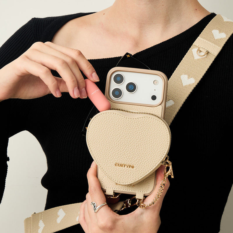 Heart Airpod Kit- iPhone Crossbody Case with Magnet & Airpods Pouch-Mobile Phone Cases-DETACHABLE WALLET & PHONE POUCH