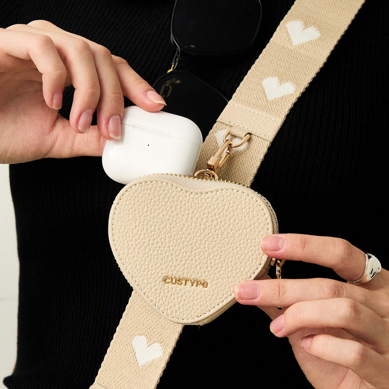 Heart Airpod Kit- iPhone Crossbody Case with Magnet & Airpods Pouch-Mobile Phone Cases-DETACHABLE WALLET & PHONE POUCH