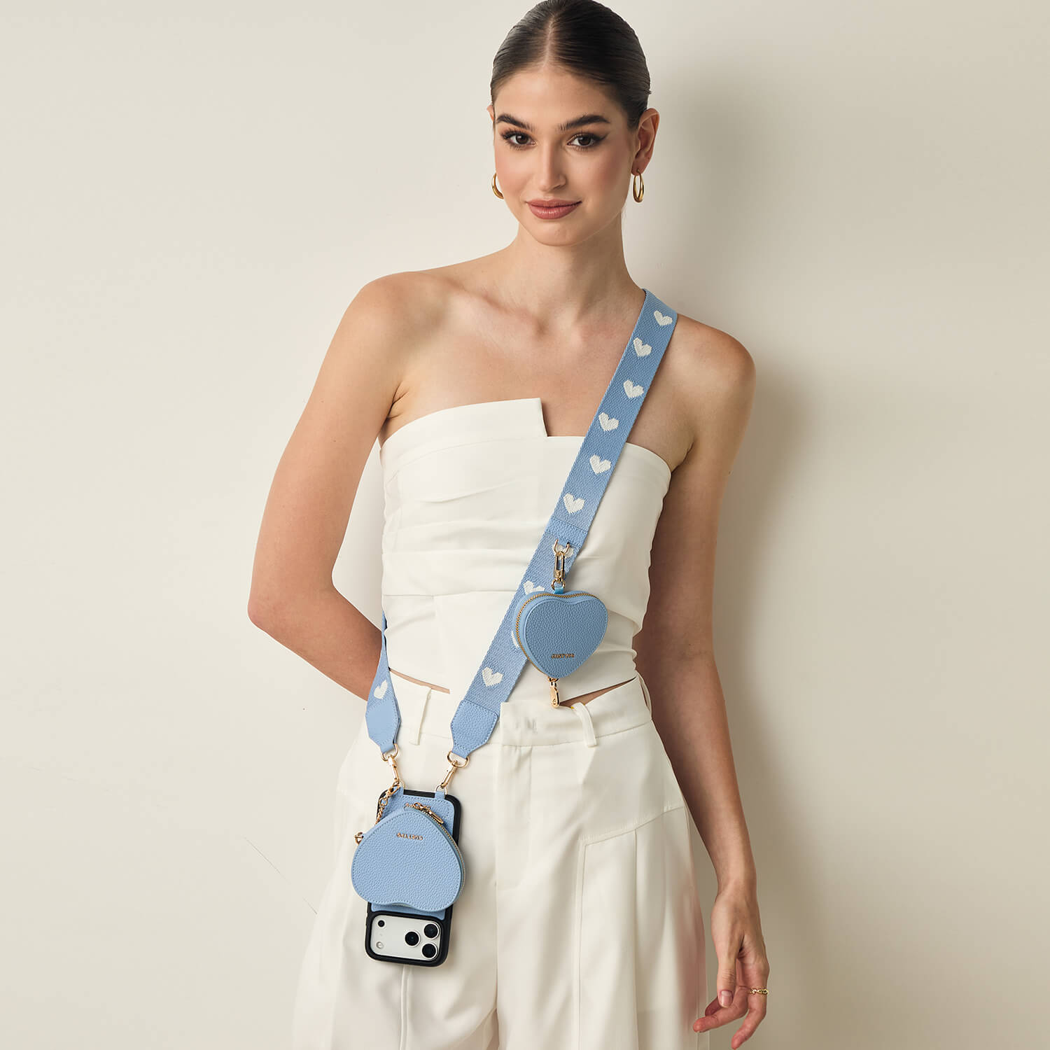 Heart Airpod Kit- iPhone Crossbody Case with Magnet & Airpods Pouch-Mobile Phone Cases-DETACHABLE WALLET & PHONE POUCH