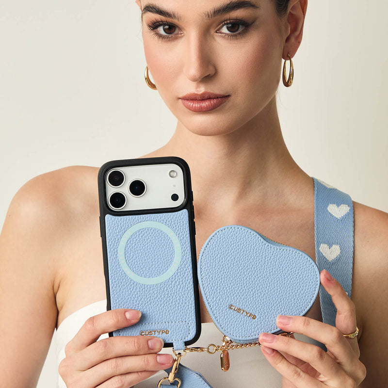 Heart Airpod Kit- iPhone Crossbody Case with Magnet & Airpods Pouch-Mobile Phone Cases-DETACHABLE WALLET & PHONE POUCH