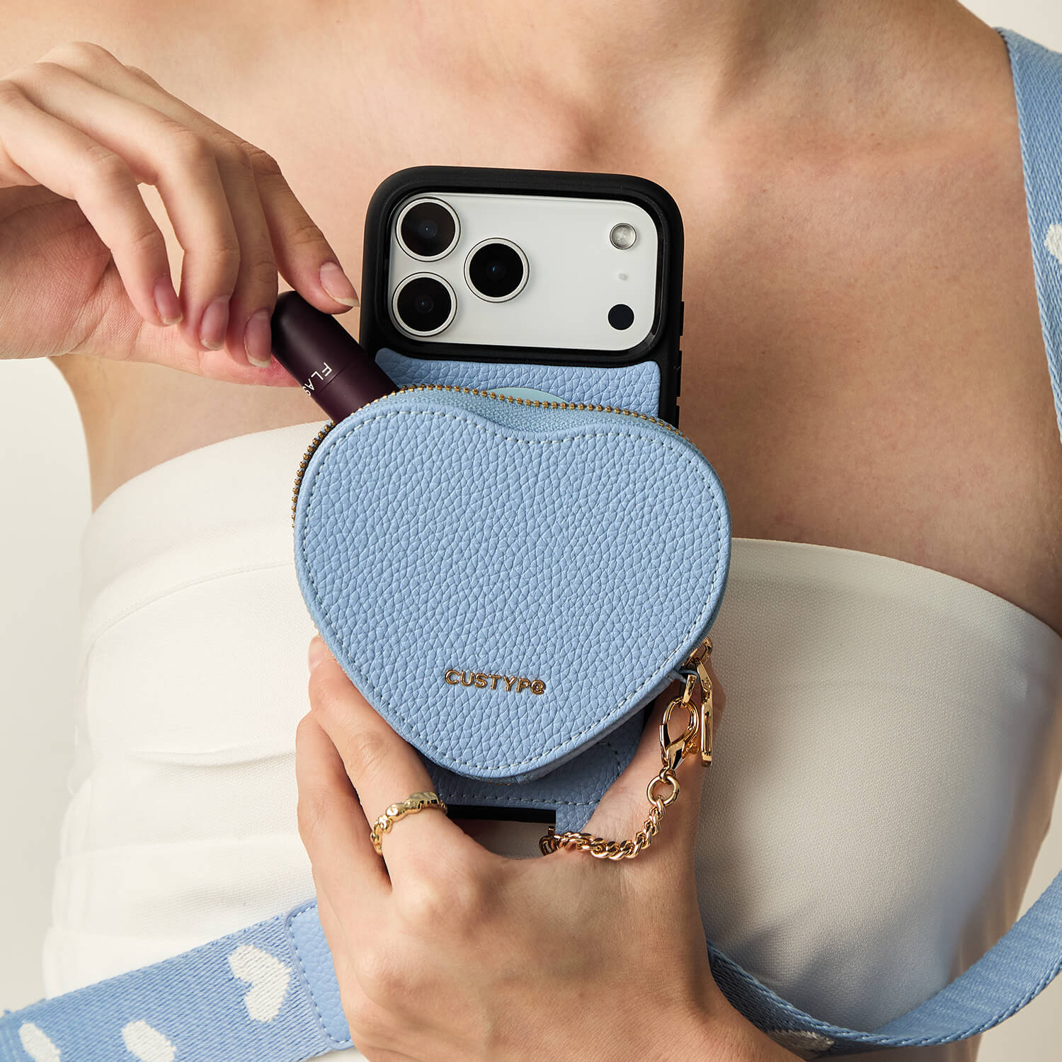 Heart Airpod Kit- iPhone Crossbody Case with Magnet & Airpods Pouch-Mobile Phone Cases-DETACHABLE WALLET & PHONE POUCH