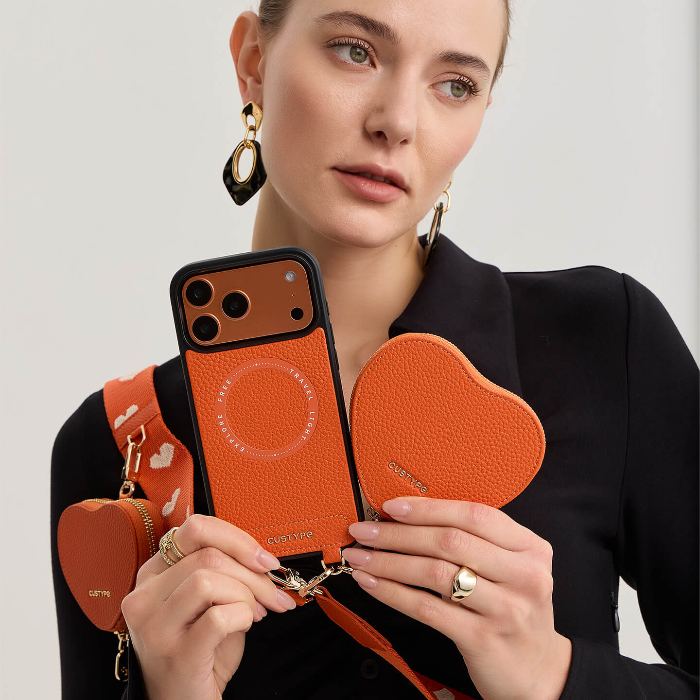 Heart Airpod Kit- Sling iPhone Case with Magnetic Heart Pouch
