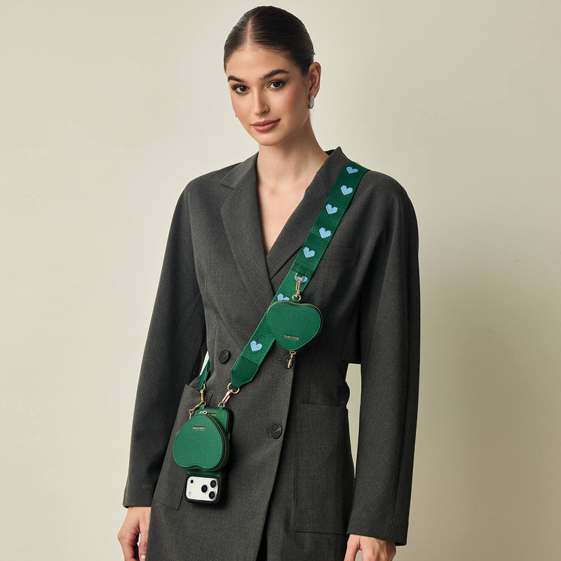 Heart Airpod Kit- Sling iPhone Case with Magnetic Heart Pouch-Mobile Phone Cases-DETACHABLE WALLET & PHONE POUCH